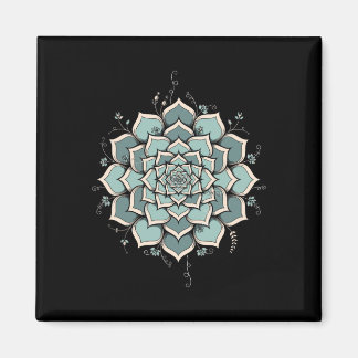 Aimant Mandala Lotus Bouddha Zen Art Botanique Succulente