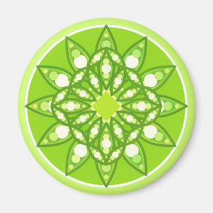 Aimant Mandala motif dans les tons vert citron