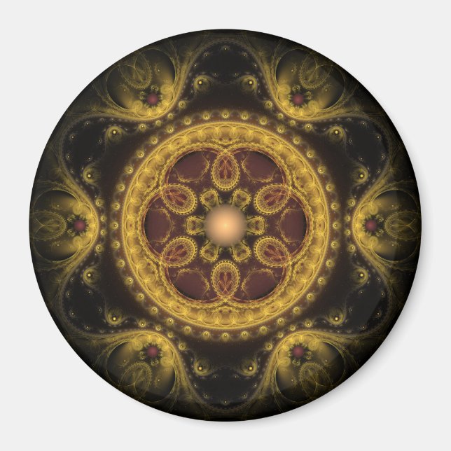 Aimant Mandala motif fractal magique (Devant)