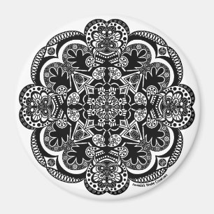Aimant Mandala noir et blanc
