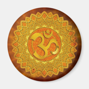 Aimant MANDALA OM - orangeRed shinshine