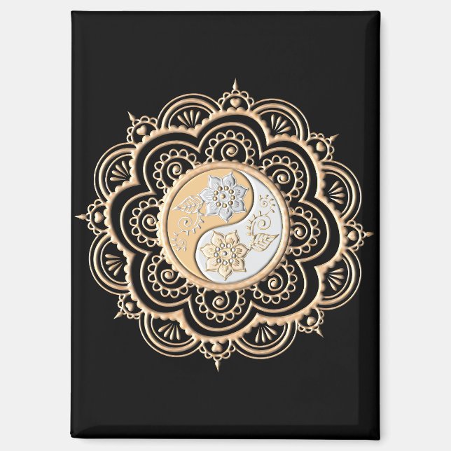 Aimant Mandala or et argent (Recto)
