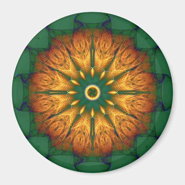 Aimant Mandala orange (Devant)