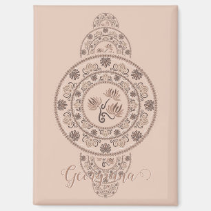 Aimant Mandala Ornementale Mocha Rococo Lotus