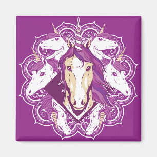Aimant Mandala pourpre de licorne