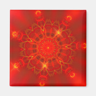 Aimant Mandala Thin Lines Couleurs chaudes Arrière - plan