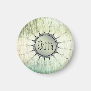 Aimant Mandala vintage sur verre poli à la minty