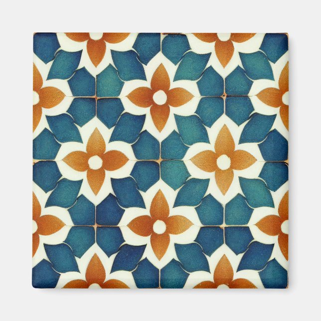 Aimant Mandelbrat Marocain Motif Carrelage (Devant)