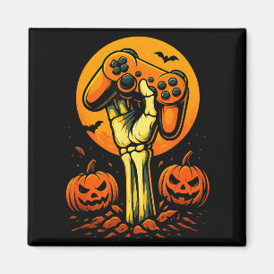 Aimant Manette de jeu vidéo de squelette d'Halloween B