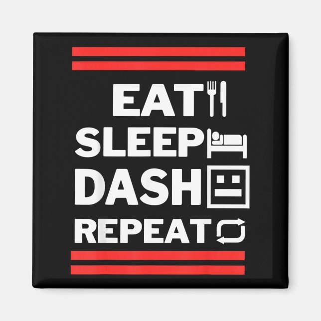 Aimant Manger Dormir Dash Répéter Jeu Vidéo (Devant)