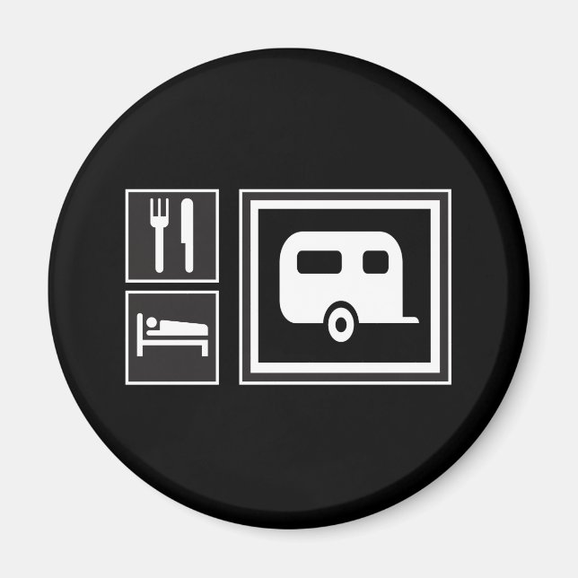 Aimant Manger. Dormir. RV ! (Devant)