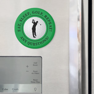 Aimant Manger Vert Dormir Golf Répéter Tour Golfeur Amate