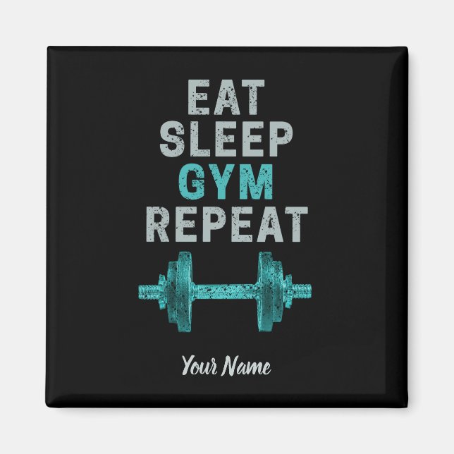 Aimant Mangez Sleep Gym Répéter Gymnastique Vintage Pour  (Devant)
