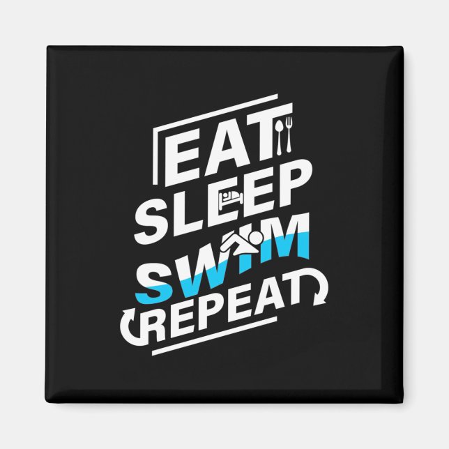 Aimant Mangez Sleep Swim (Devant)