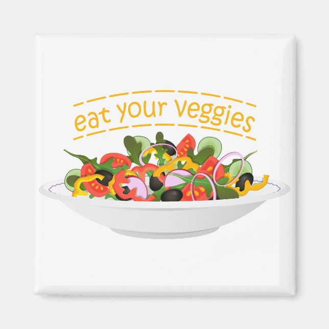 Aimant Mangez vos Légumes Citer salade fraîche mélange bo (Devant)