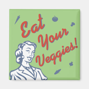 Aimant Mangez votre femme rétro Légume