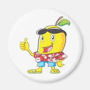 Aimant Mangue mignonne dans des pouces de la chemise