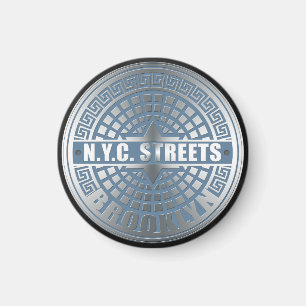 Aimant Manhole Cover Brooklyn Blue