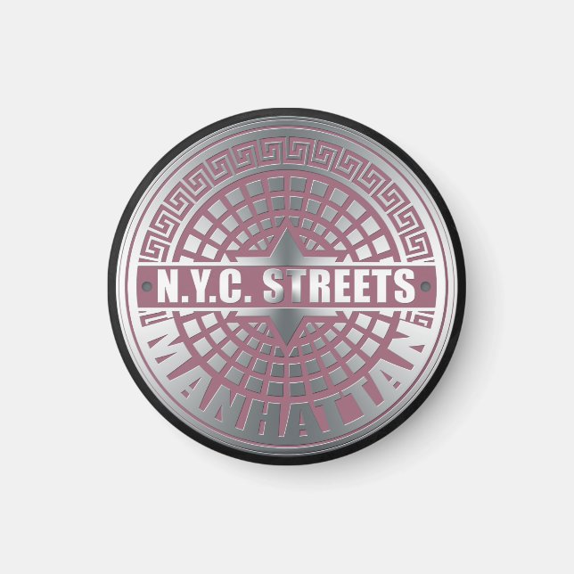 Aimant Manhole Covers Manhattan (Devant)