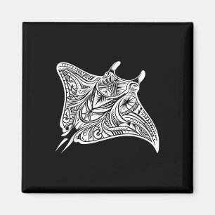 Aimant Manta Ray Polynesian Tribal Mer de tatouage