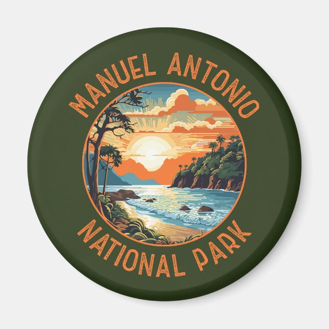 Aimant Manuel Antonio Parc National Rétro Trouvé (Devant)