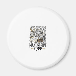 Aimant Manuscrit Chat Chat Manuscrit Médiéval Vintage Vec