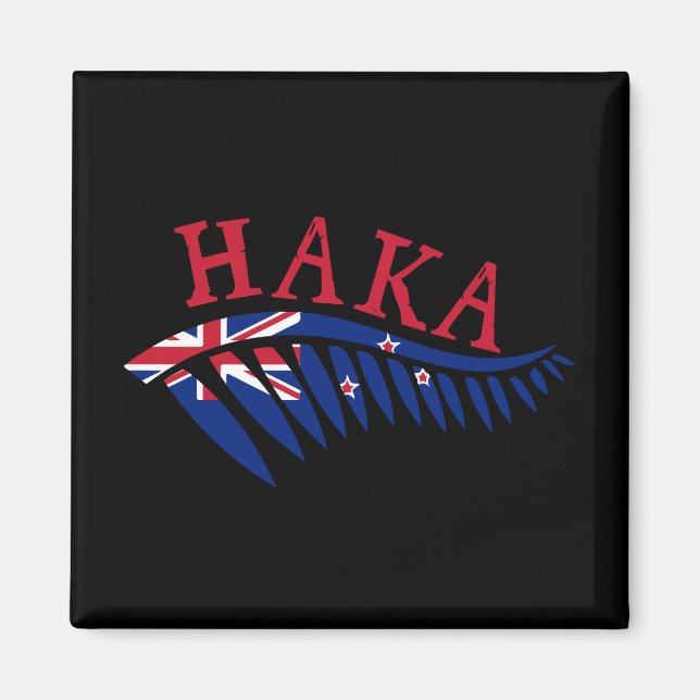 Aimant Maor Haka Silver Fern Nouvelle-Zélande Drapeau - I (Devant)