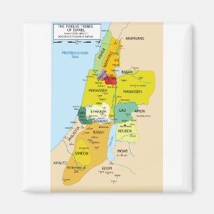 Aimant Map of Twelve Tribes of Israel from 1200 to 1050