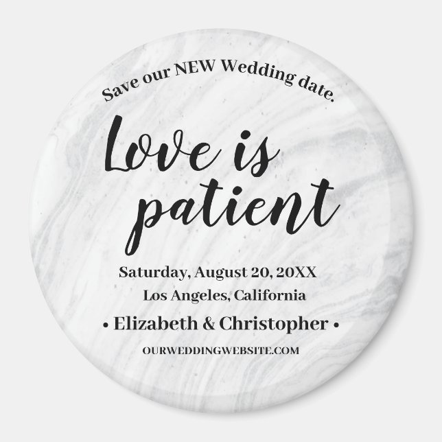 Aimant Marble Love est patient Changer la date Mariage (Devant)