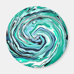 Aimant Marbre bleu, Turquoise, turquoise et blanc