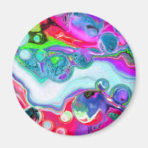 Aimant Marbre coloré Fluid Art