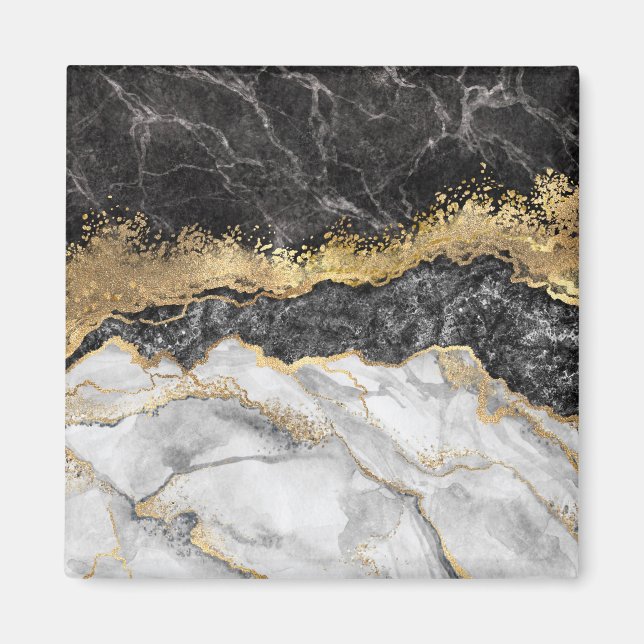 Aimant Marbre noir avec or assez (Devant)