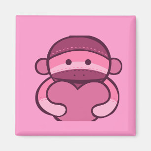 Aimant Marchandise de Singe de Saint Valentin rose