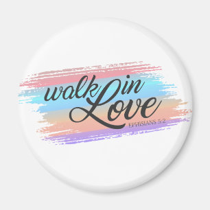 Aimant Marche dans l'amour Citation de la Bible Valentine