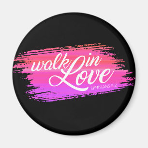 Aimant Marche dans l'amour Citation de la Bible Valentine