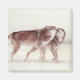 Aimant Marche de couples de loup
