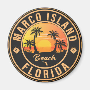 Aimant Marco Island Plage de surf Floride 60 Vintages