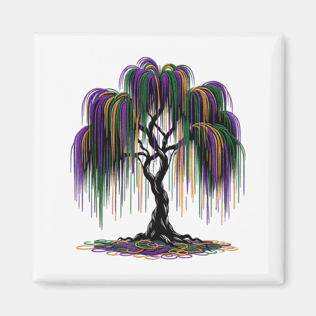 Aimant Mardi Gras Beads Tree Fun Festive Nola New Orleans (Devant)
