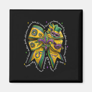 Aimant Mardi Gras Coquette Bow Gros Mardi Nouvelle-Orléan