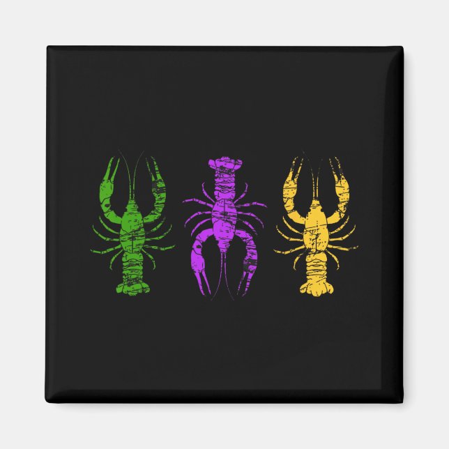 Aimant Mardi Gras Crawfish Jester Hat Bead Tee New Orlean (Devant)