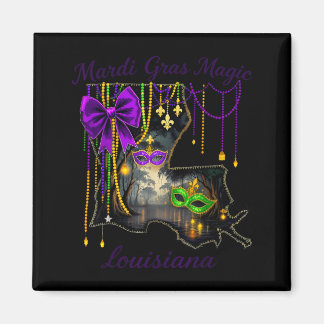 Aimant Mardi Gras Magic Louisiana Carnival Mask Men Women
