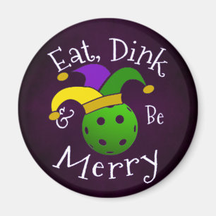 Aimant Mardi Gras Pickleball Eat Dink Be Joyeux