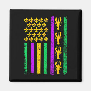 Aimant Mardi Gras Usa Drapeau Américain Crawfish Hommes F