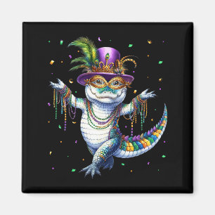 Aimant Mardigator drôle Carnaval d'alligator de Mardi Gra