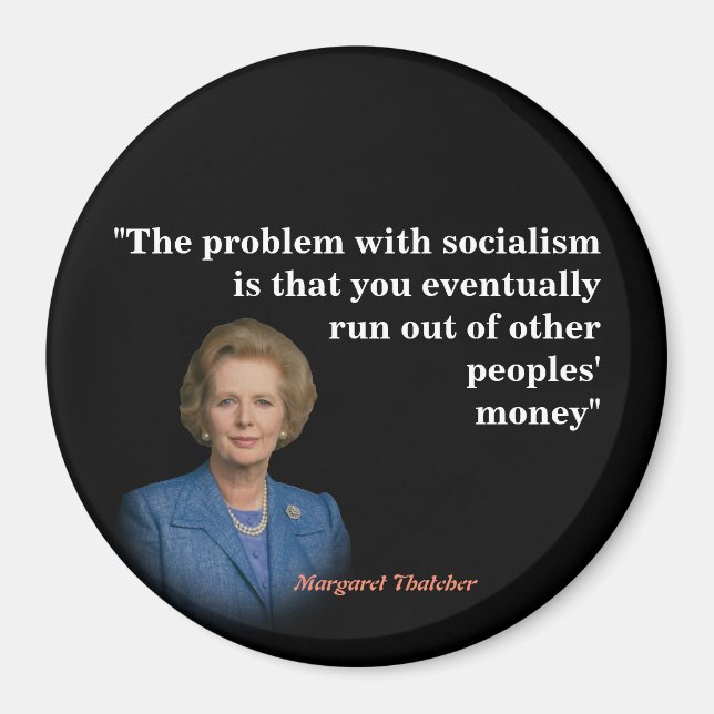 Aimant Margaret Thatcher Cite Sur Le Socialisme (Devant)