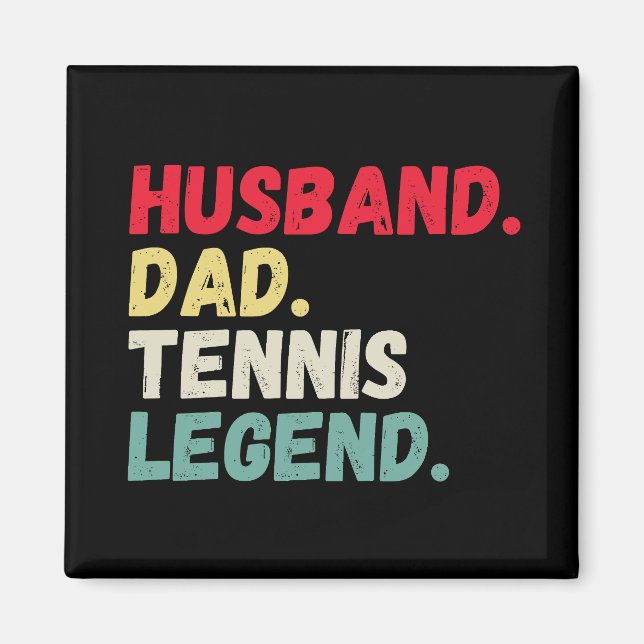 Aimant Mari père tennis légende vintage rétro drôle (Devant)