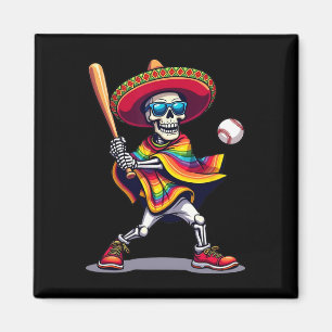 Aimant Mariachi Skeleton Baseball Cinco De Mayo Mexicain