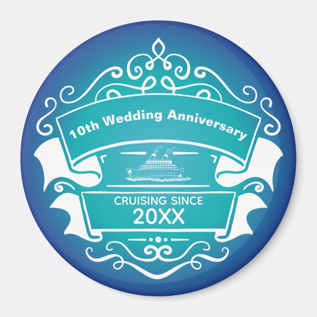 Aimant Mariage Anniversaire Croisière Cabine Porte magnét (Devant)