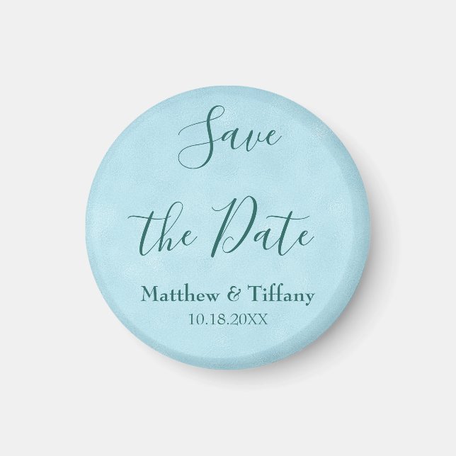 Aimant Mariage bleu Enregistrer la date (Devant)