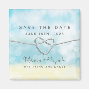 Aimant Mariage Bleu Simple Enregistrer La Date Magne Invi